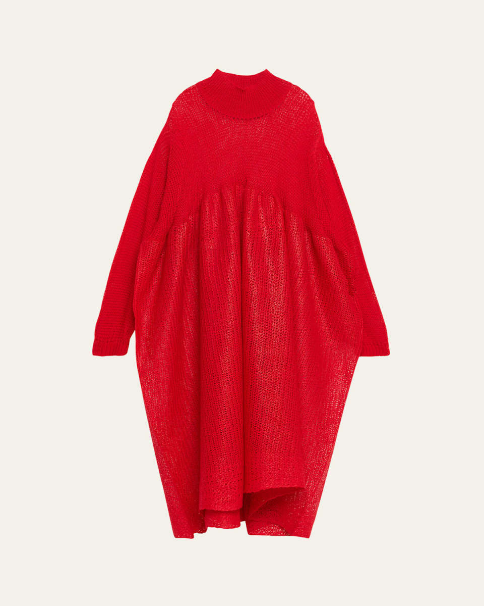 Long-Sleeve Sculpted Knit Maxi Dress